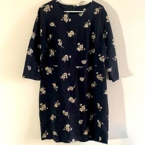 Old Navy Black Daisy Print Dress - Size XL